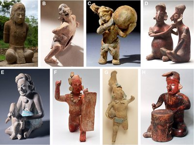 The 63 statues selected depict their subjects in eight different situations, including carrying a baby, playing music, preparing for combat and undergoing torture.