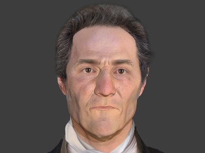 The final facial reconstruction depicting&nbsp;John Barber, 55
