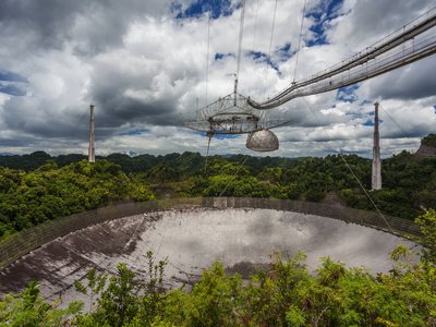 The Arecibo Observatory in Puerto Rico, pictured in 2012