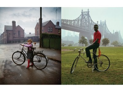 Left, Girl with Bicycle, in the Coombe, Dublin, 1966. The Photo Museum Ireland says Hofer&rsquo;s work from her Dublin visit captures Ireland at a cultural turning point. Right, Queensboro Bridge, New York, 1964. &ldquo;Hofer wanted to get under the skin of a city, to picture the essential characteristics of a place and its people,&rdquo; says exhibition co-curator April Watson.