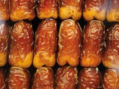 Dried&nbsp;medjool&nbsp;dates at a market in Al-Ain, United Arab Emirates.