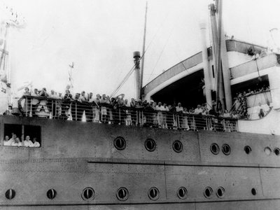 A 1939 photo of German Jewish refugees aboard the German liner Saint Louis.