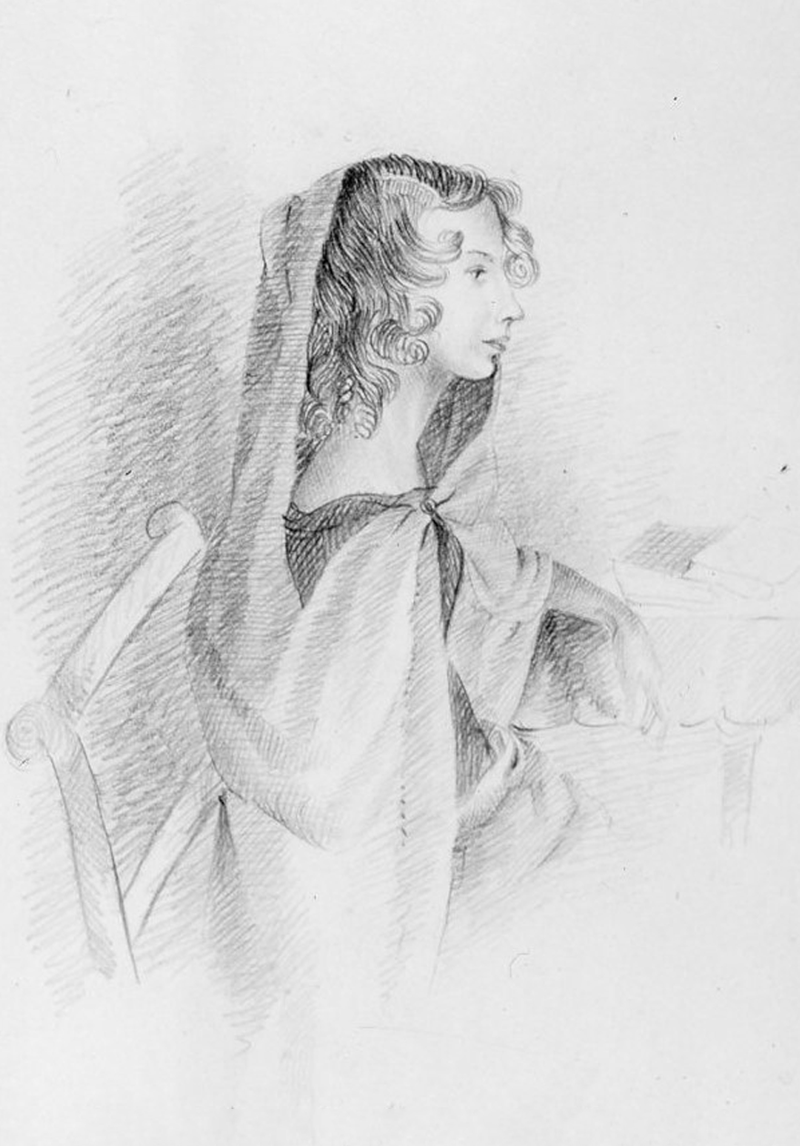 A sketch of Anne by her sister Charlotte